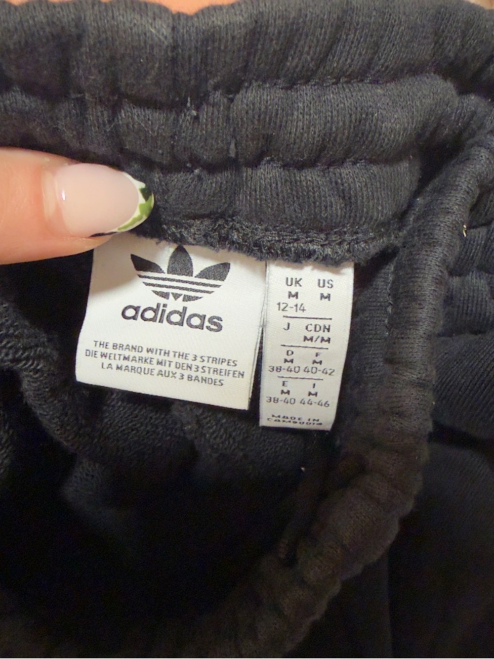 adidas Black Jogger Pants with White Side Stripes - Picture 4 of 5